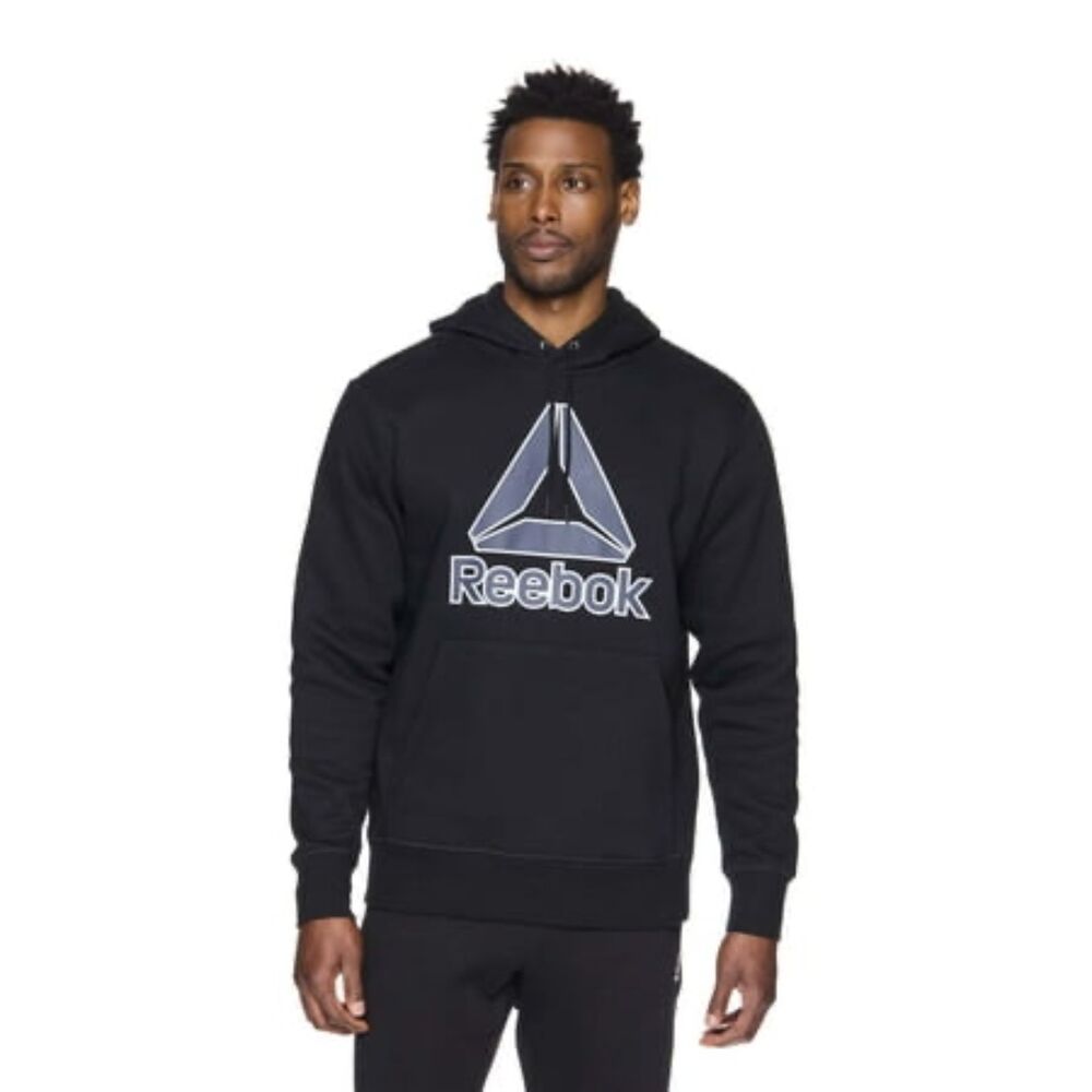 Reebok Men's Big Delta Logo Fleece Hoodie Sweatshirt Sizes Medium